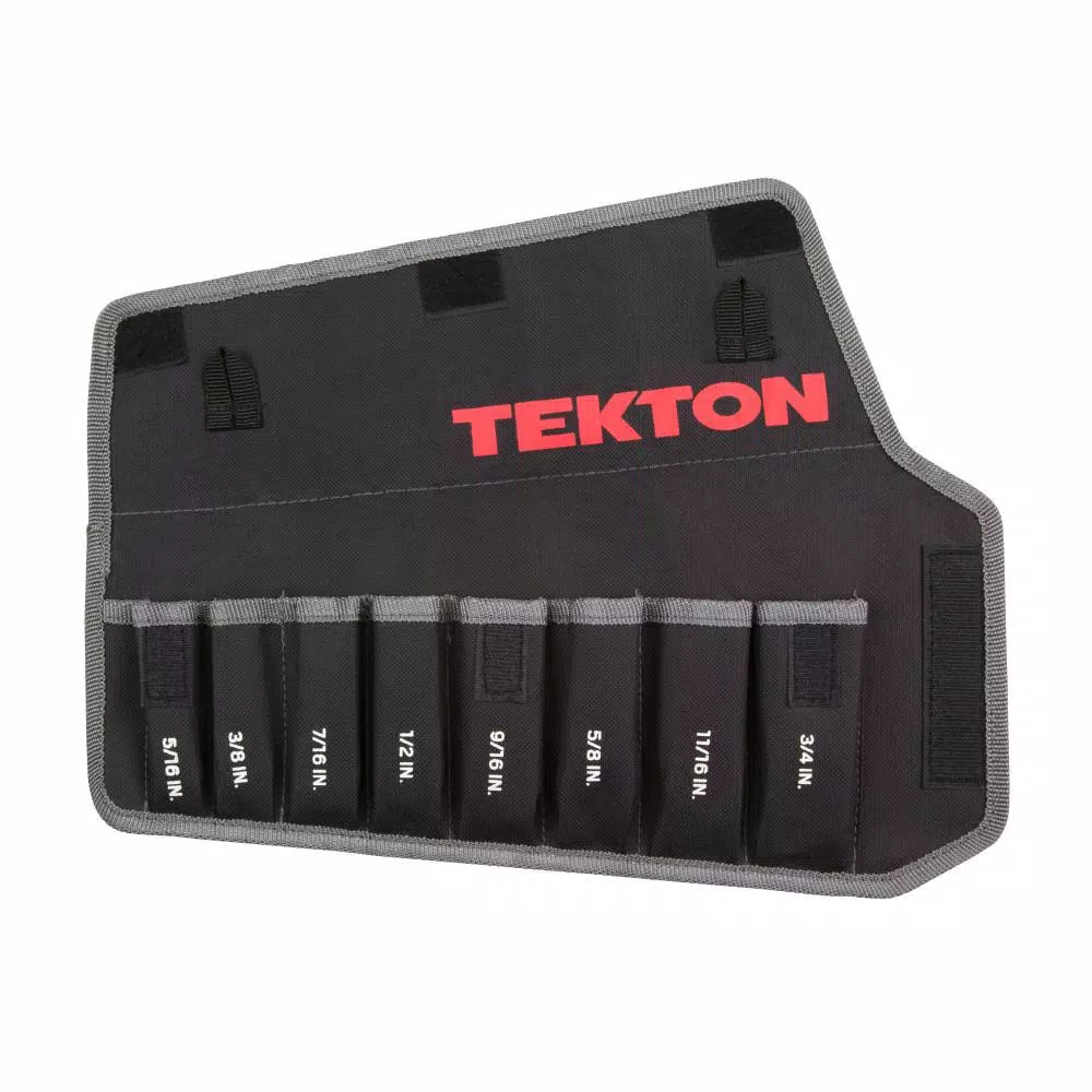Budget ❤️ Tool Accessories TEKTON 5/16 In. To 3/4 In. Stubby Combination 🔧 Wrench Pouch (8-Tool) 🧨