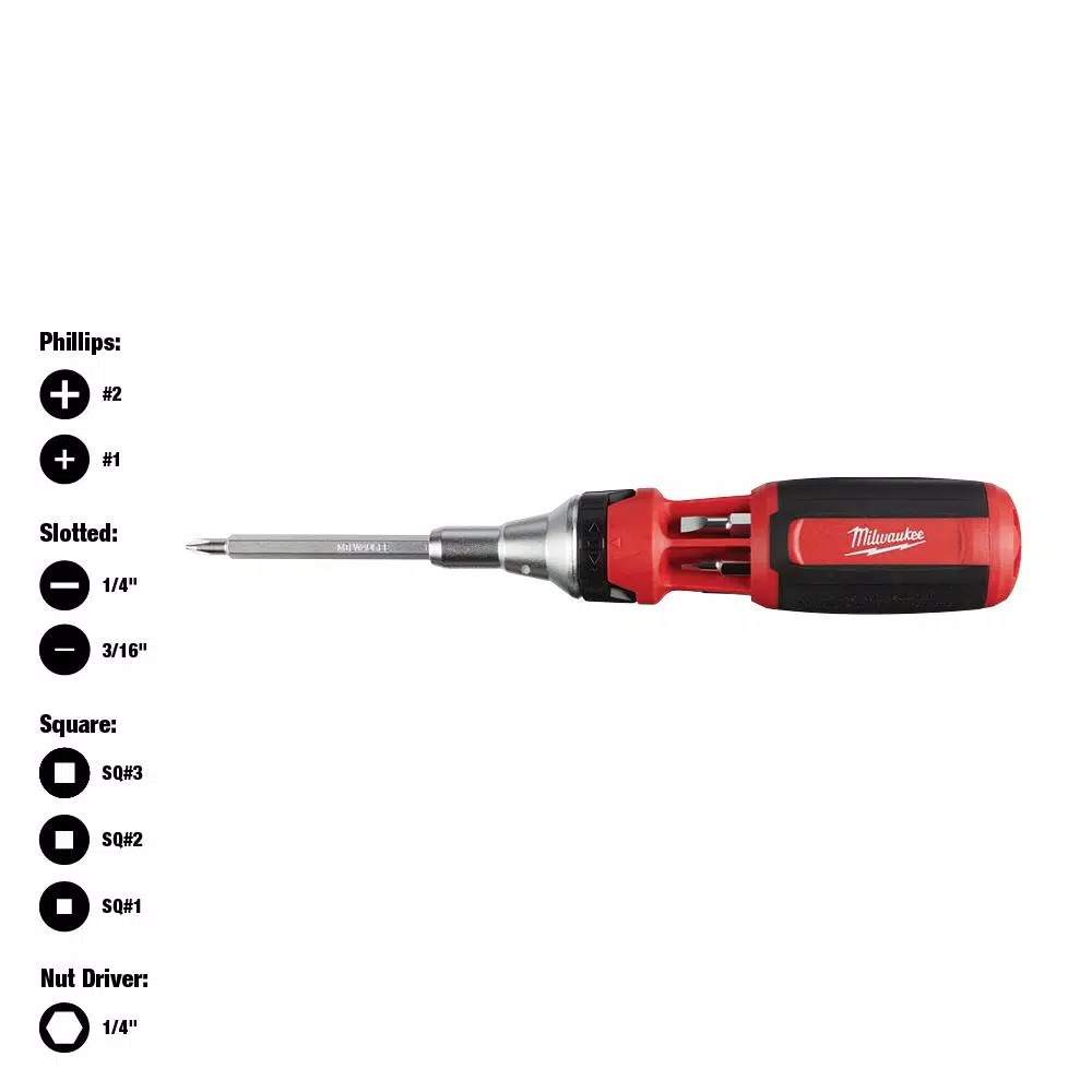 Flash Sale 🎉 Screwdrivers & Nut Drivers Milwaukee 9-in-1 Square Drive Ratcheting Multi-Bit Screwdriver 😉
