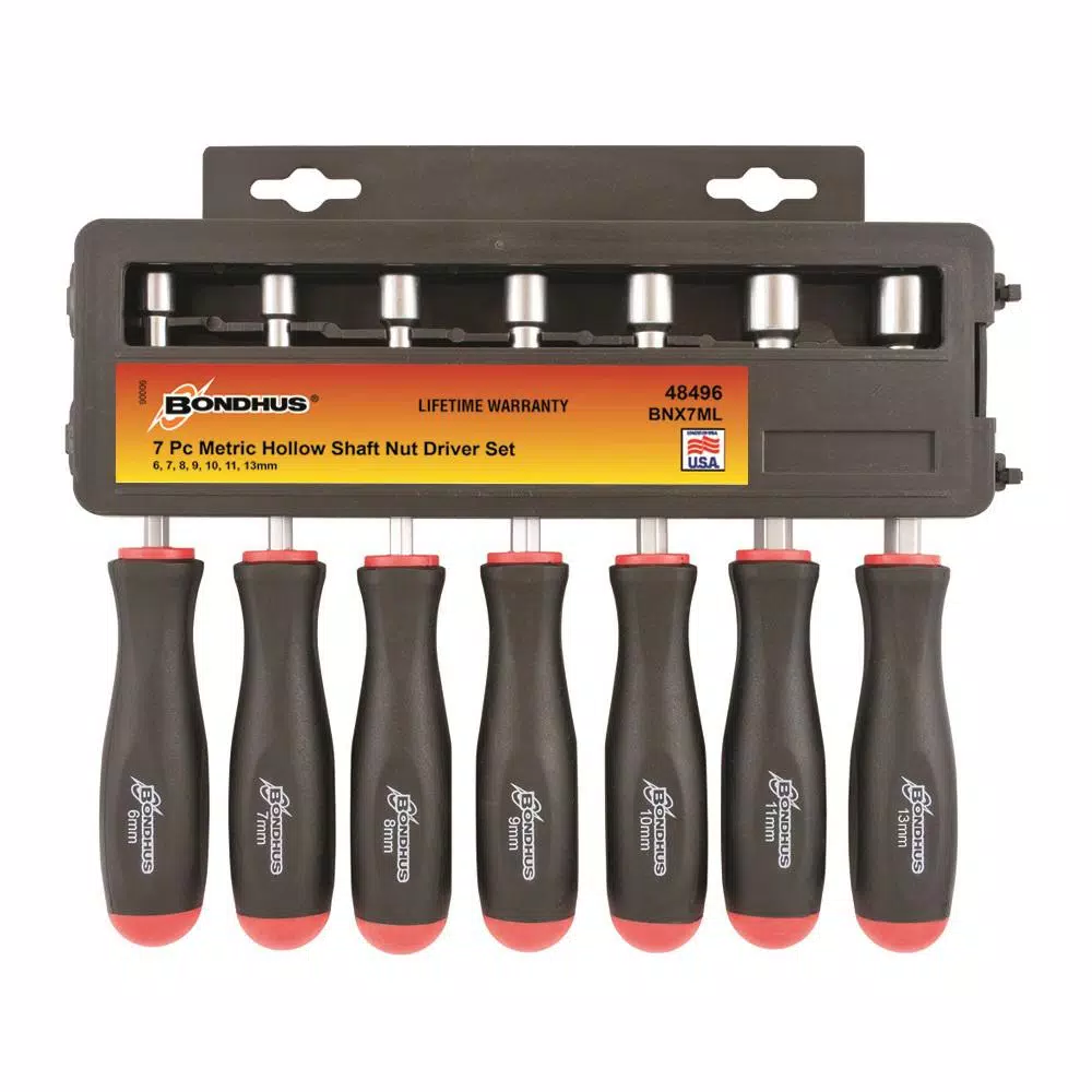 Outlet 😍 Screwdrivers & Nut Drivers Bondhus Metric Hollow Shaft Nut Driver Set (7-Piece) 😀