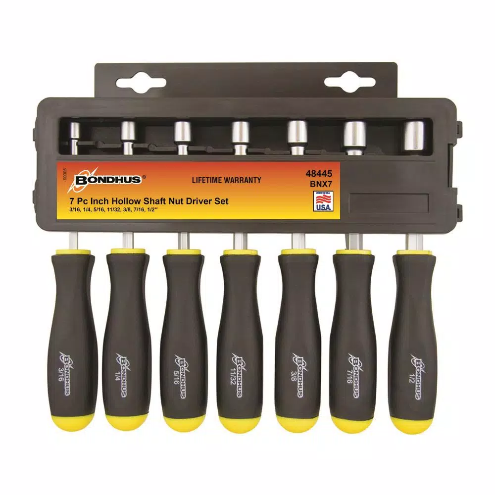 Outlet ๐ Screwdrivers & Nut Drivers Bondhus Standard Hollow Shaft Nut Driver Set (7-Piece) ๐