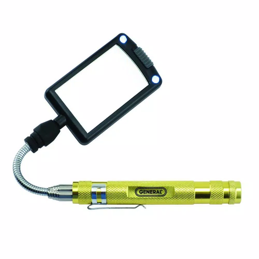 Brand new 🎁 Specialty Hand Tools General Tools LED Lighted 24 In. Telescoping Rectangular Inspection Mirror Tool 🤩